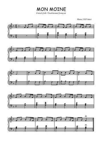 Téléchargez l'arrangement pour piano de la partition de Mon moine en PDF